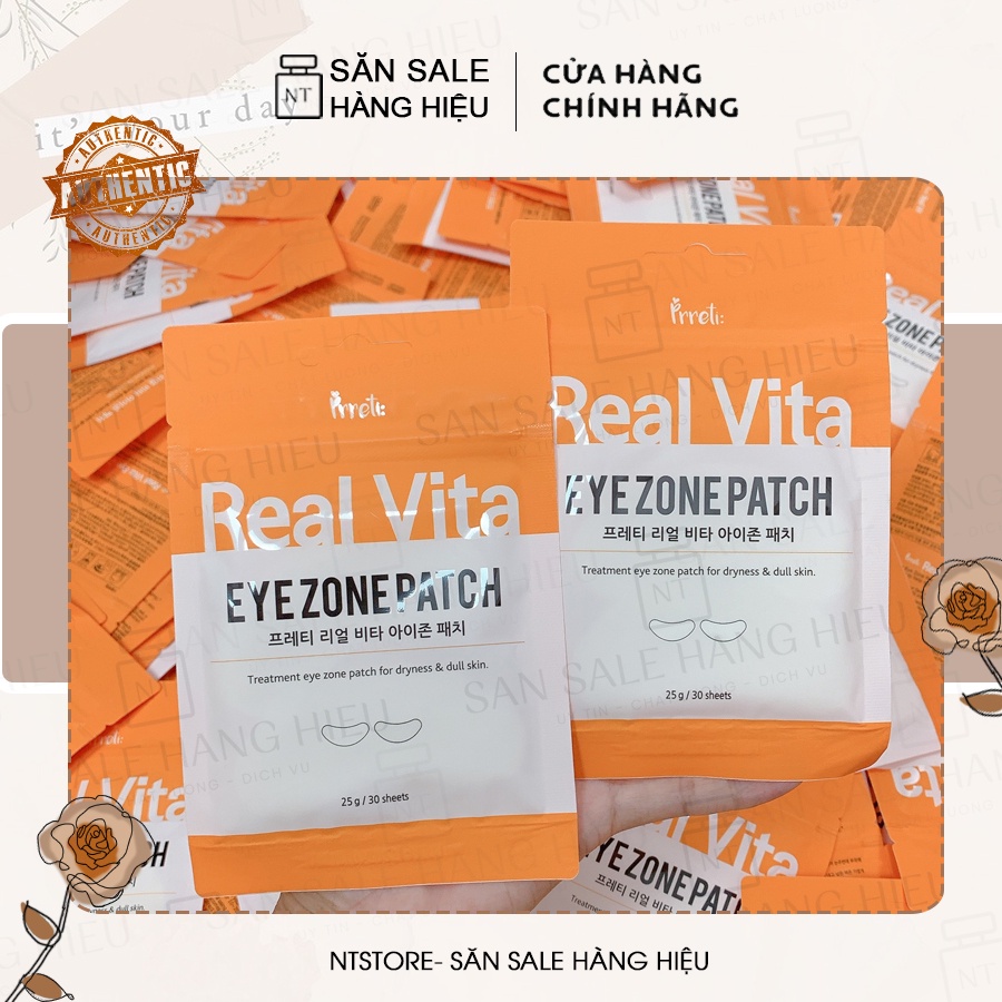 Mặt nạ mắt chống thâm, ngừa lão hóa, giảm nhăn vùng mắt Prreti Real Vita Eyezone Patch