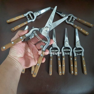 Kéo tỉa cây nội địa Nhật cán ốp gỗ, kéo cắt cành tỉa cành cây cảnh bonsai