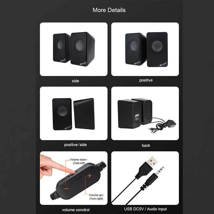 Loa vi tính 2.0 Kisonli KS-03 kiểu dáng sành điệu