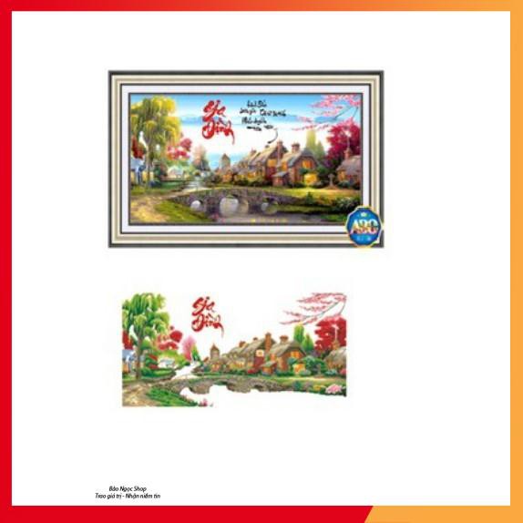 Tranh Đính Đá PHONG CẢNH GIA ĐÌNH. Kích Thước: 1m1 x 61cm