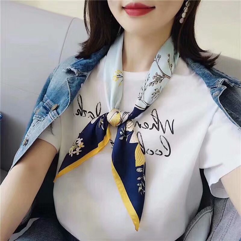 Khăn Choàng Cổ Vuông Giả Lụa In Họa Tiết Mới 70CM (27.5*27.5 Inches) WJ1026-104