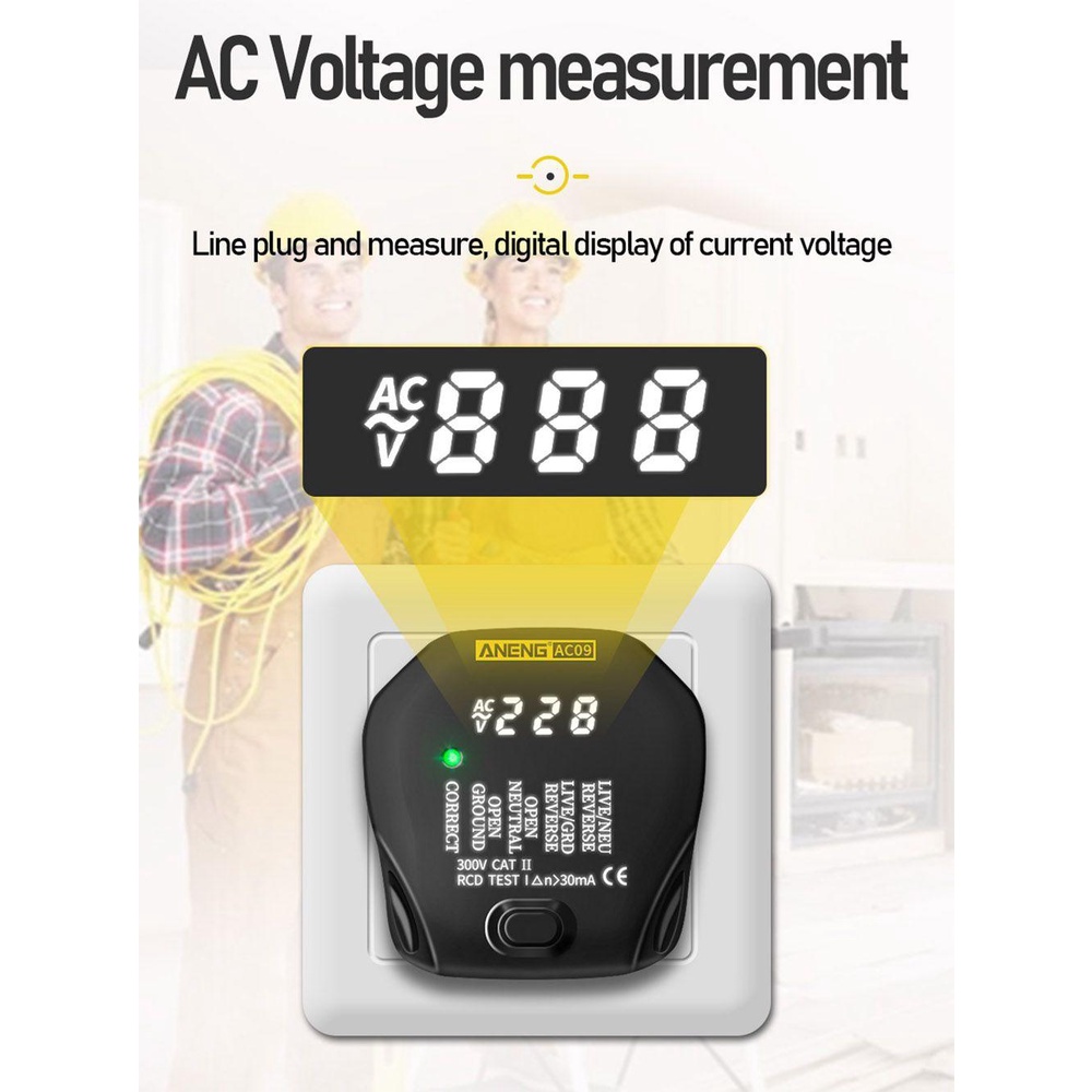 Thiết Bị Kiểm Tra Điện Áp Thông Minh ANENG AC09 Trong Đất Zero Line Phase 1