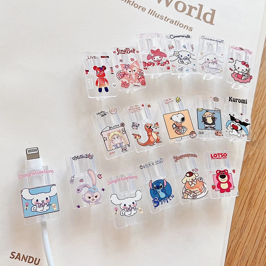 Suốt Kiểu Sáng Tạo Bảo Vệ Đầu Cáp Sạc Cho for Apple OPPO Huawei Xiaomi vivo