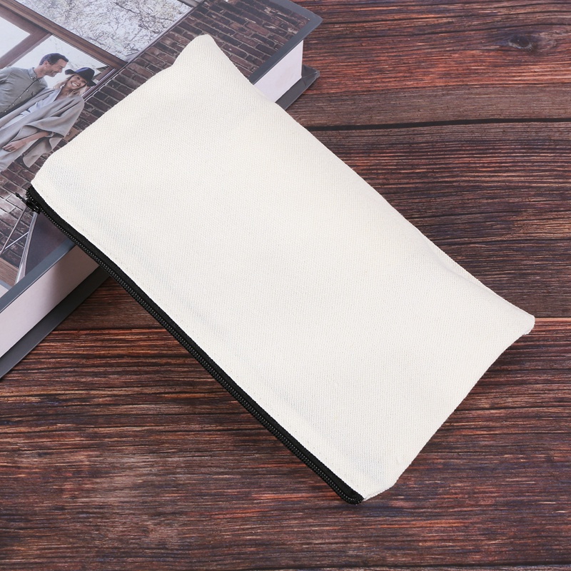 Túi Đựng Bút / Đồ Trang Điểm Bằng Vải Canvas Có Dây Kéo Có Thể Tái Sử Dụng DIY