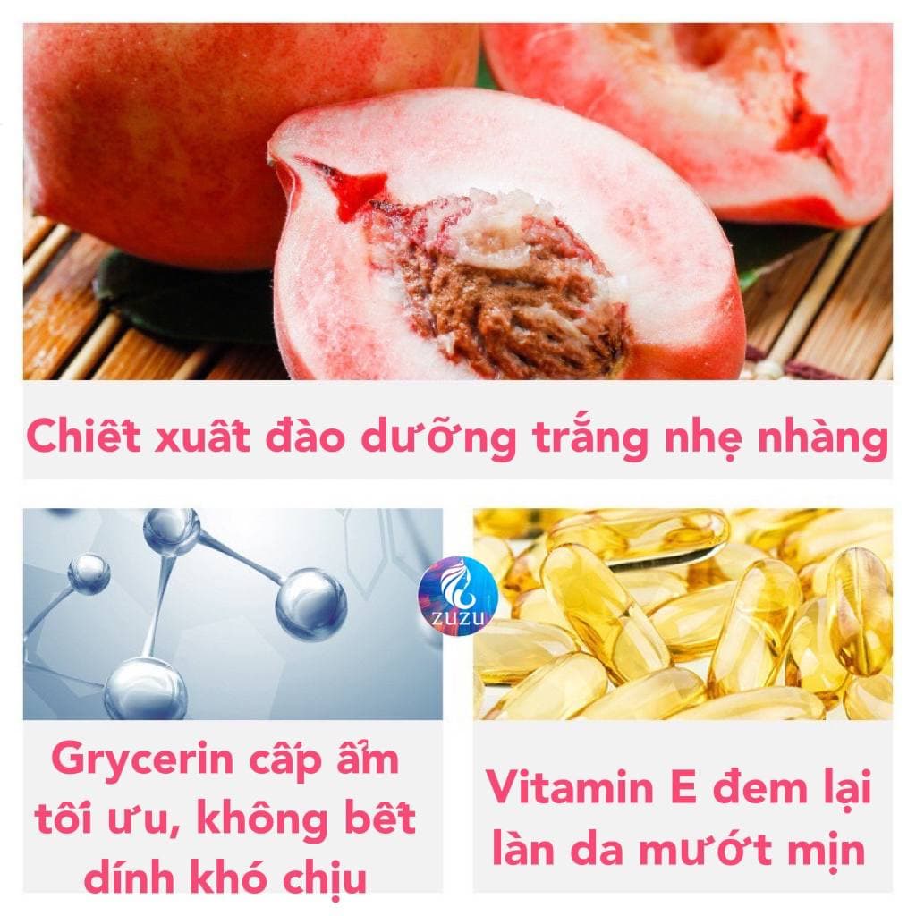 Sữa Dưỡng Thể Trắng Da, thu nhỏ lỗ chân lông Tinh Chất Đào BIOAQUA LALA