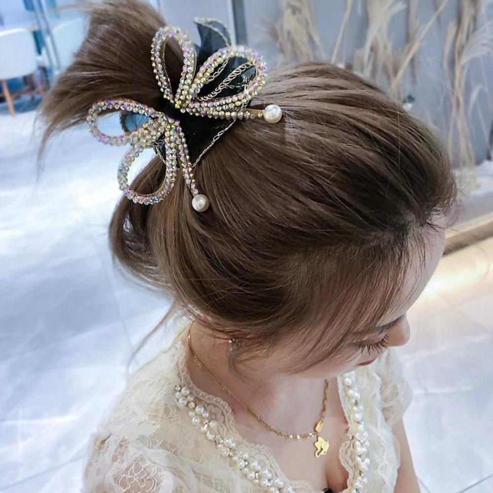 Dây Cột Tóc Scrunchies 15H Bằng Cao Su Organza Đính Nơ Xinh Xắn Giá Đỡ