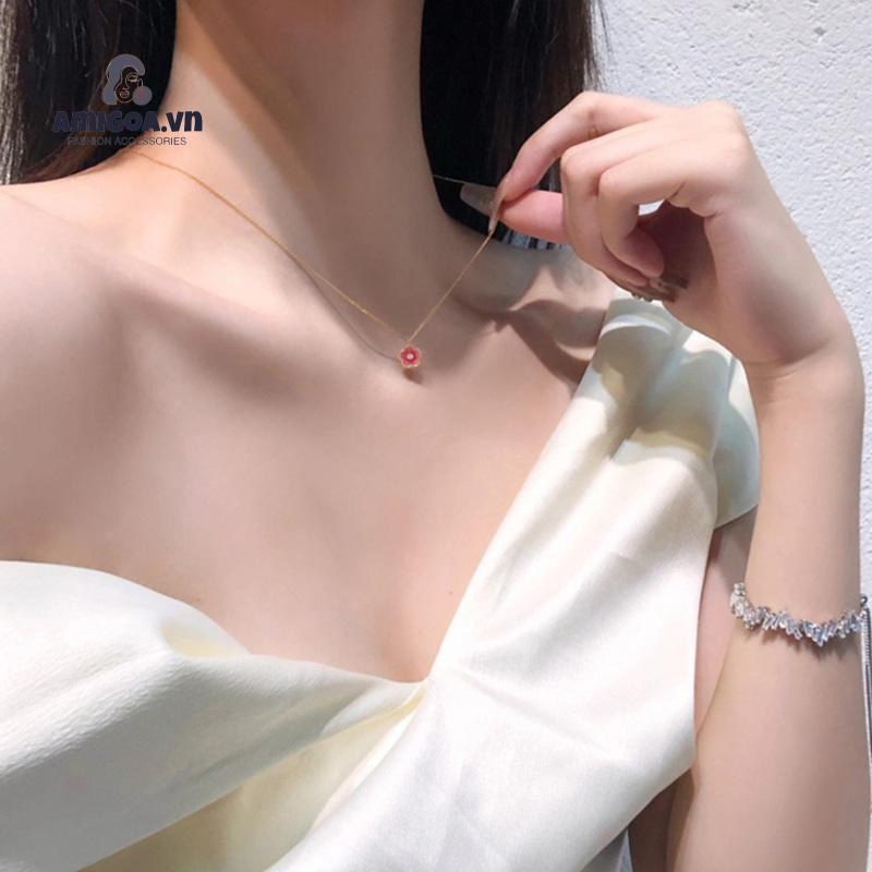 ✨✨ Vòng Cổ Hoa Đào Nhỏ Nhẹ Thiết Kế Đơn Giản Sang Trọng Cho Nữ
