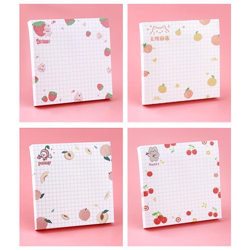 Giấy ghi chú KOGANO giấy note ghi nhớ 80 tờ 80 x 80 mm kẻ caro họa tiết hoạt hình SSN-001406