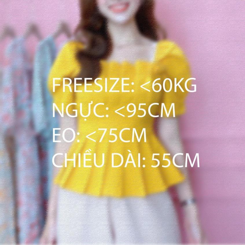 Áo peplum tay phồng che bụng sơ mi kiểu nữ đẹp CHUU A6697  ྇