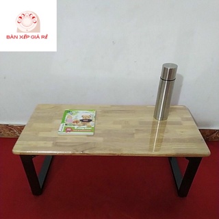 Bàn Gỗ Cao Su Chân Sắt 50*80*35