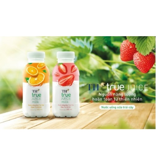 LỐC 6 CHAI SỮA TRÁI CÂY TH TRUE JUICE MILK CAM\DÂU 300ml