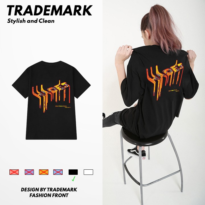 Áo Thun Tay Lỡ Nam Nữ Form rộng Hdes Steel Fire, áo phông streetwear đen trắng