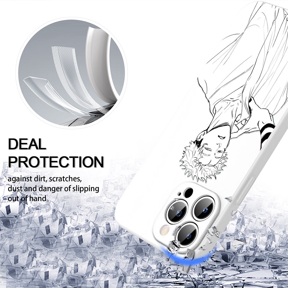 Ốp Điện Thoại Mềm Họa Tiết Anime Jujutsu Kaisen Viền Trắng Cho iPhone 11 Pro Max 12 13 7 8 Plus SE 2022 X XS