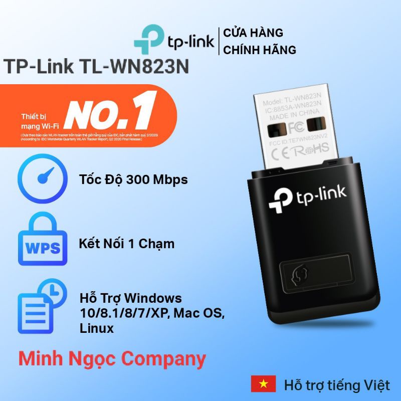 Bộ thu sóng Wifi USB TP-Link TL-WN823N tốc độ chuẩn N 300Mbps - Hàng Chính Hãng | WebRaoVat - webraovat.net.vn