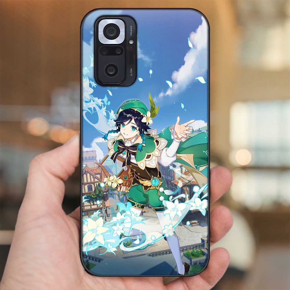 Ốp lưng Xiaomi Redmi Note 10 Pro viền đen in hình Venti Genshin Impact