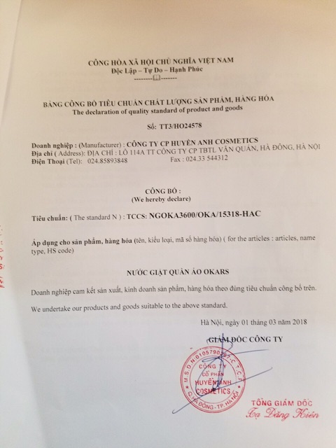NƯỚC GIẶT OKARS CAN 5 LÍT HƯƠNG THƠM BÁM SIÊU LÂU