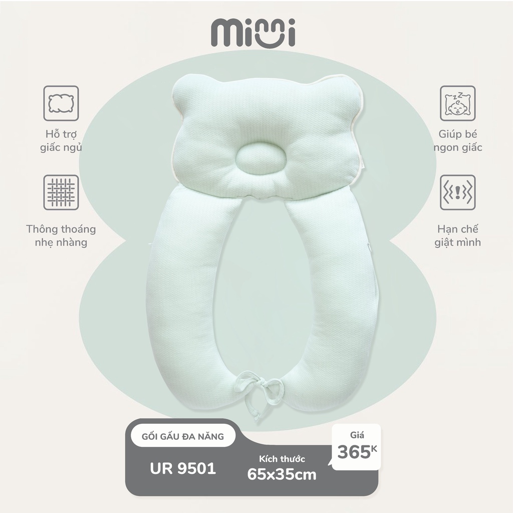 Gối chữ U chống giật mình lật nhào cho bé Ualarogo ruột bông giúp ngủ ngon 9501