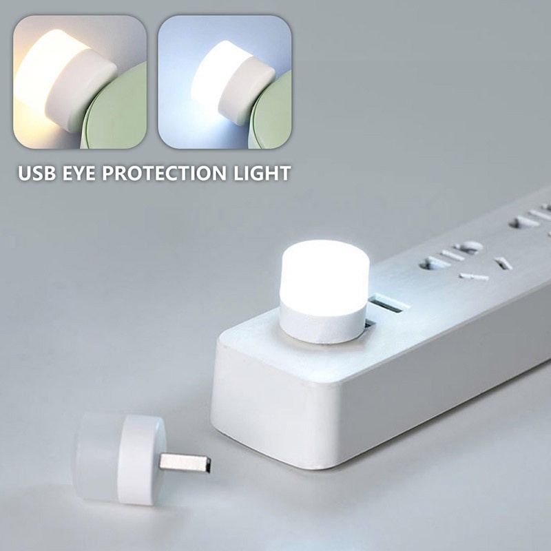 Đèn ngủ mini hình tròn bóng LED - Cổng USB