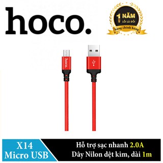 Cáp sạc Micro USB Hoco X14 Max hỗ trợ sạc nhanh 3.0A dài 1m - Hãng phân phối chinh thức