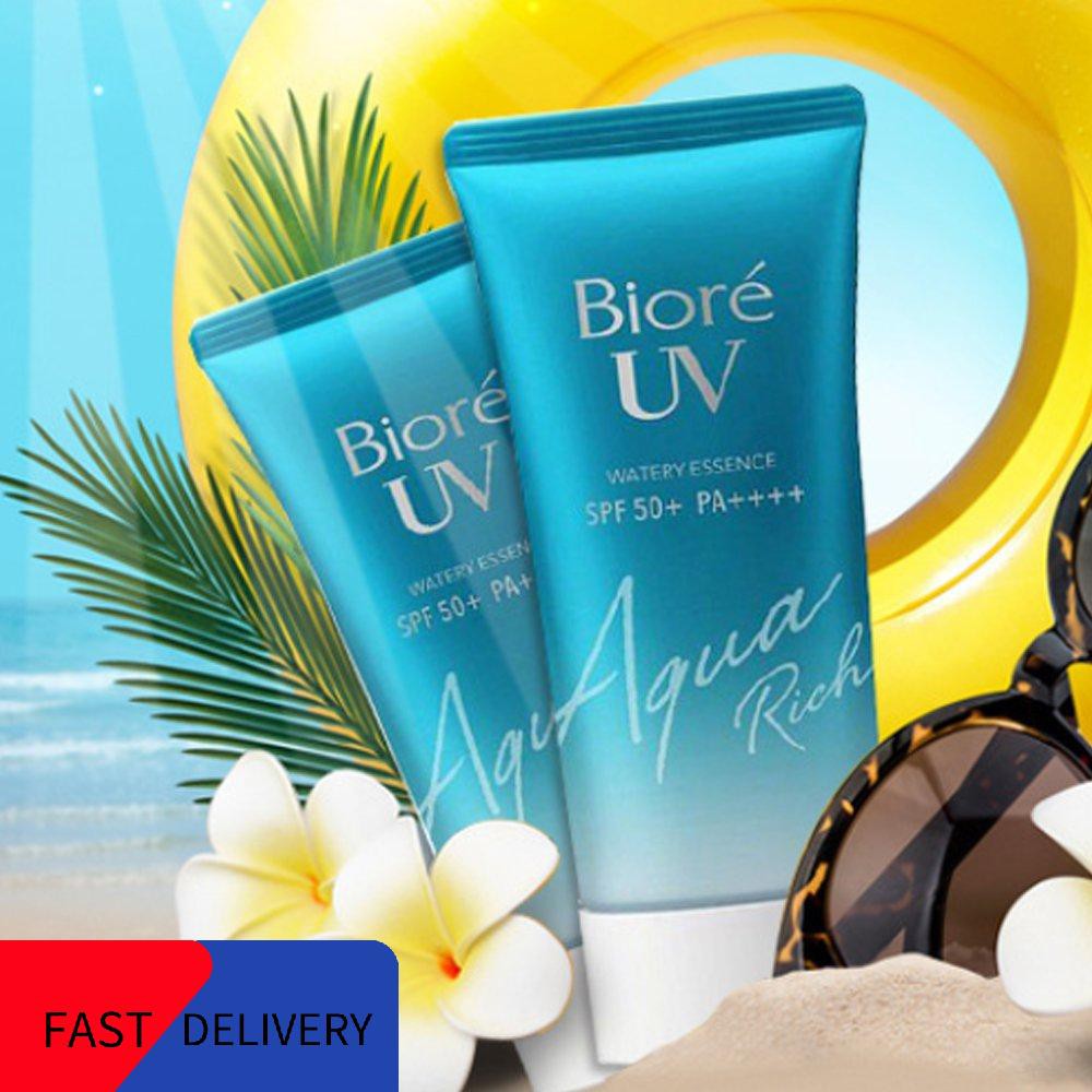 (hàng Mới Về) Kem Chống Nắng Biore Uv Aqua Rich Watery Spf50 + Pa + + + + + Dưỡng Ẩm Làm Trắng Da Cho Nam Và Nữ