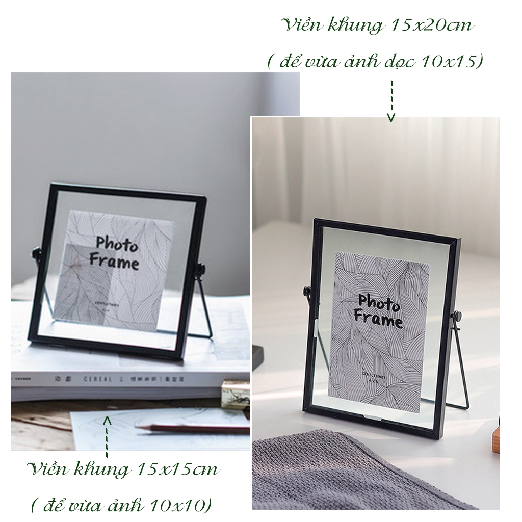 Khung ảnh để bàn mặt kính viền kim loại cao cấp | BigBuy360 - bigbuy360.vn