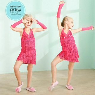 Bộ dance khiêu vũ tua rua hồng bé gái