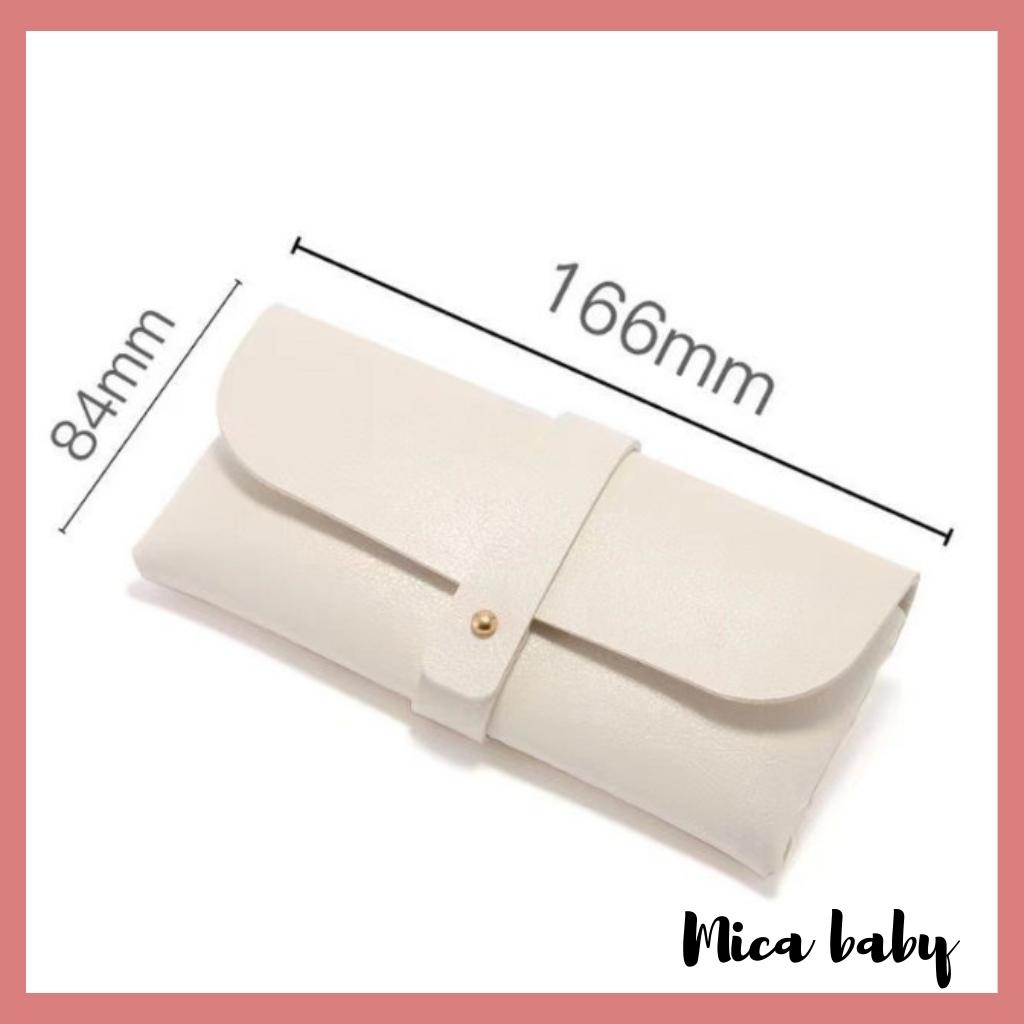 Bao da dựng kính thời trang, túi đựng kính phong cách retro cao cấp Mica baby