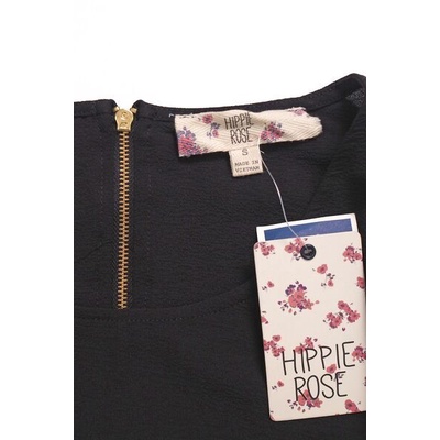 Áo voan cát cổ tròn tay dài bo thun, dây kéo sau HlPPlE R0SE