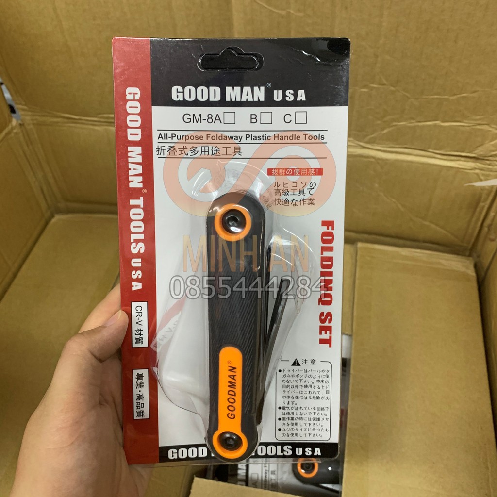 Bộ lục giác gập  - Bộ lục giác gập gọn, tiện lợi 8 chi tiết