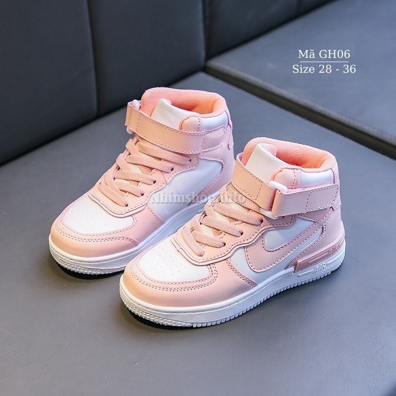 Giày jordan cổ cao cho bé gái 4 - 12 tuổi thể thao kiểu dáng sneaker năng động và cá tính đi học đi chơi GH06