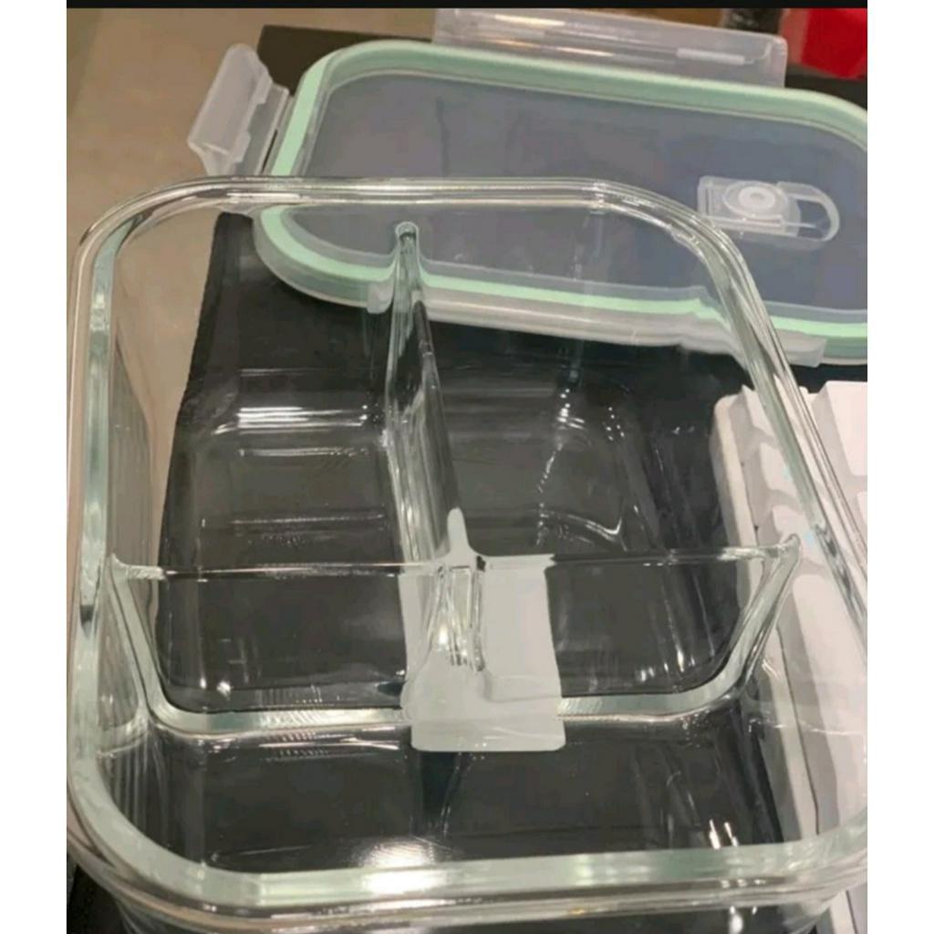 Hộp thủy tinh hình chữ nhật đựng thực phẩm 3 ngăn INOCHI loại 1040ml và 1520ml