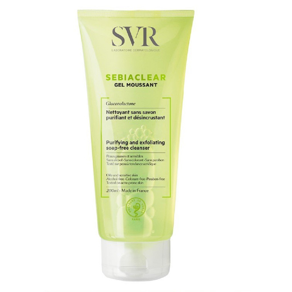 Gel Rửa Mặt Không Có Xà Phòng, Làm Sạch Và Loại Bỏ Tế Bào Da Chết SVR SEBIACLEAR Gel Moussant 200ml
