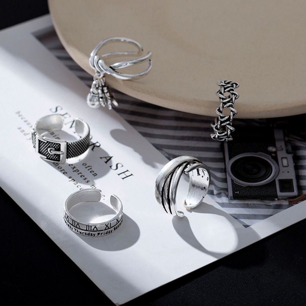 Nhẫn Mở Phong Cách Hip Hop Đơn Giản Thời Trang Cho Cặp Đôi