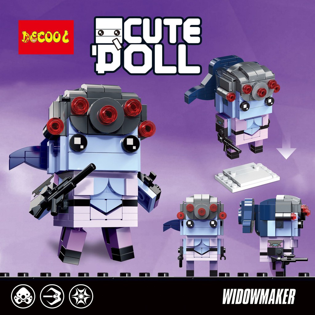 DECOOL 6847-6852 Bộ 6 Brick Headz nhân vật trong Overwatch - Đồ chơi Lắp ghép Minifigures Mô hình Mini BrickHeadz