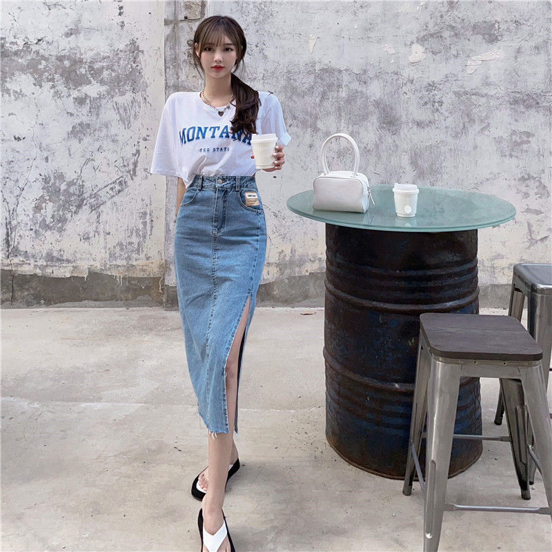 Chân Váy Jean Dài Xẻ Tà Độc Đáo Thời Trang Cho Nữ | BigBuy360 - bigbuy360.vn