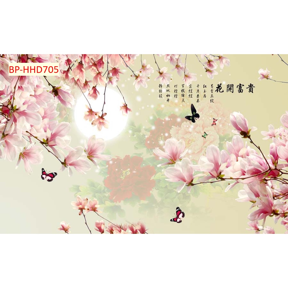 Tranh 3D INDOCHINE Vải Lụa Dán Tường Cao Cấp In Theo Kích Thước Yêu Cầu Có Keo Dán