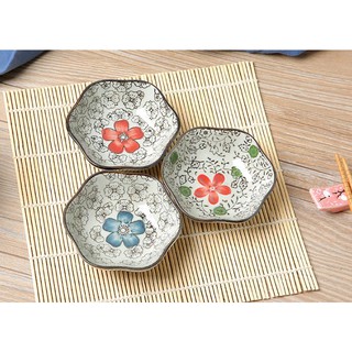 Chén sứ tròn lục giác có hoa văn cổ điển sang trọng