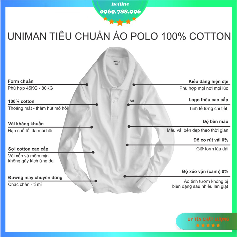 Áo Thun Nam Trung Niên Vải Cotton Mềm Mát Hút Mồ Hôi Tốt, Size 48-76kg, Logo Thêu Sắc Nét