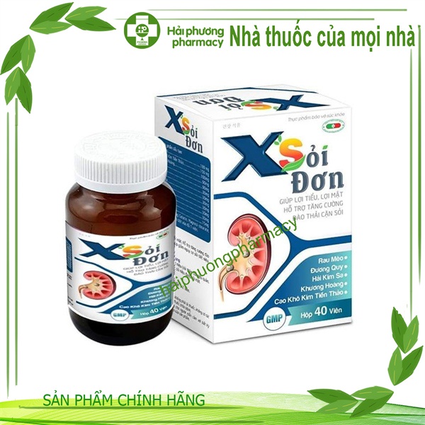 Viên uống x sỏi đơn giúp lợi tiểu, đào thải cặn sỏi,giảm nguy cơ sỏi tiết niệu, sỏi mật