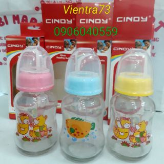Bình sữa thủy tinh Cindy 120ml - Thái Lan.