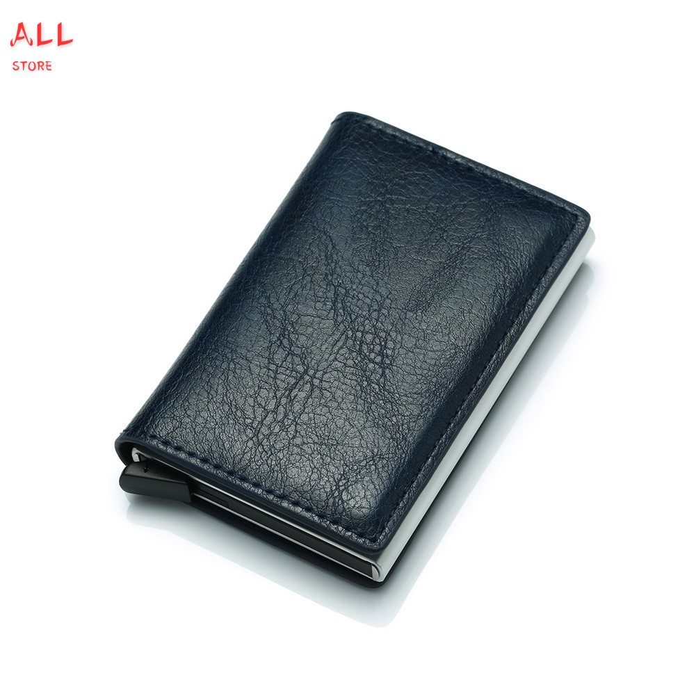 Wallet for Men Slim Mini Like Aluminium Credit Cards Holder Anti-theft PU Wallet