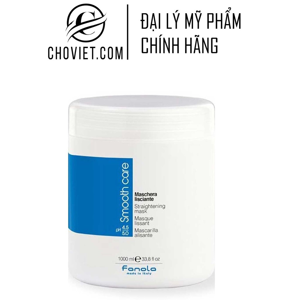 Mặt nạ ủ Fanola Smooth Care Straightening mask suôn mượt cho tóc thẳng xơ rối Italy 1000ml