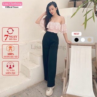 Quần vải ống rộng nữ cạp cao khóa sườn kiểu ống rộng đi học làm công sở chất tuyết mưa dày vừa nhiều màu siêu tôn dáng