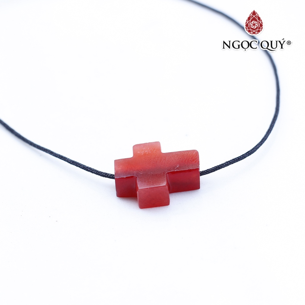 Mặt dây chuyền thánh giá xỏ ngang CT huyết - Ngọc Qúy
