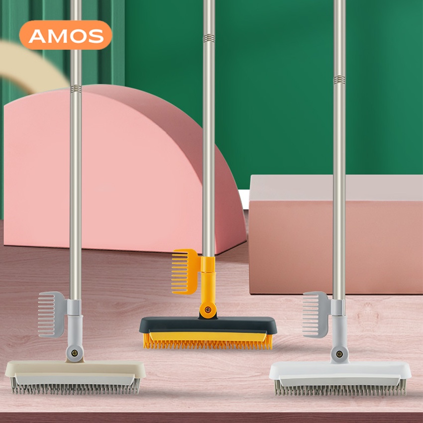 Cây chà sàn nhà tắm AMOS chất liệu silicon chống xước đa kèm gạt nước đa năng