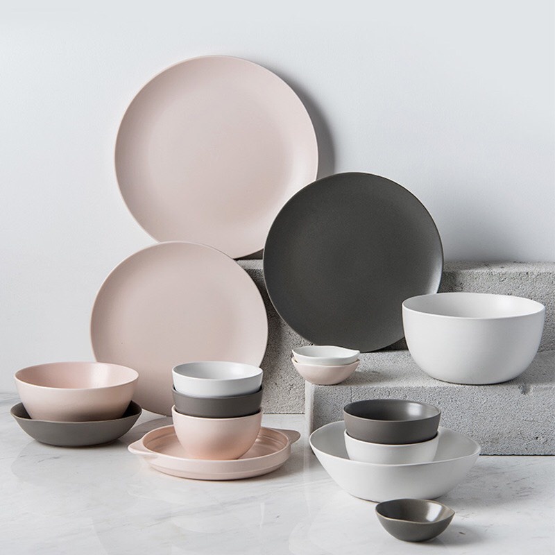 SET BÁT CEYLON MIX MÀU HỒNG - TRẮNG- XÁM  CAO CẤP PHONG CÁCH HÀN QUỐC-S19