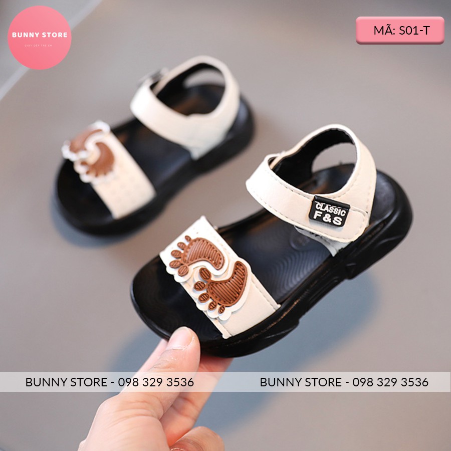 Giày sandal cho bé hình bàn chân cá tính đế mềm chống trượt size từ 14 đến 16cm BUNNY STORE BN03