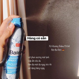 (bill,test giấy quỳ,review) Xịt khoáng Balea aqua Đức 150ml