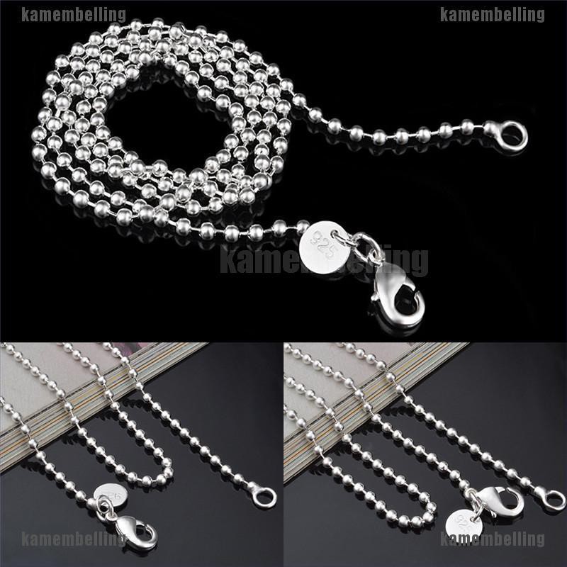 Chuỗi Hạt Tròn Mạ Bạc 2.4MM Dành Cho Nam Và Nữ