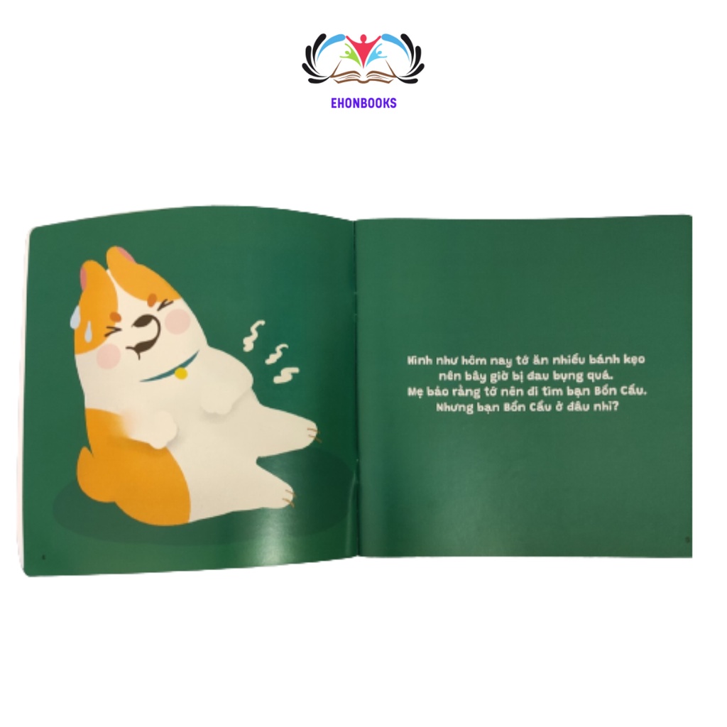 Sách Ehon cho bé 1 tuổi - Ehon kỹ năng sống cùng đi vệ sinh nào wabooks